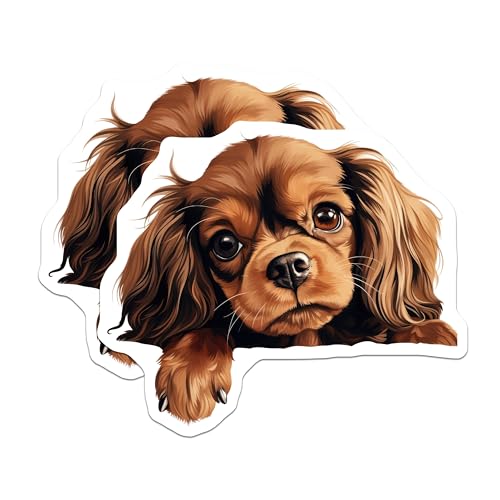 (2 Pack) Adorable Animal Art Magnet - Pet Decor for Refrigerator - 5" On Longest Side - Sticks to Smooth Flat Surfaces - Made in USA - MAG9978