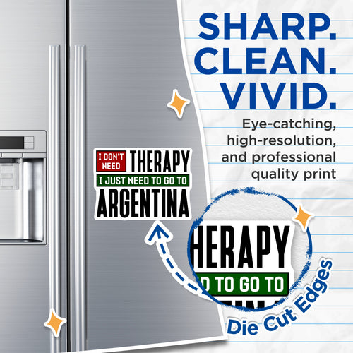 (2 Pack) Argentina Travel Magnets - Funny Vacation Fridge Magnets - Therapy Humor Statement Piece - 5 Inches On Longest Side - Thick Durable Magnet - Made in USA - MAG36541