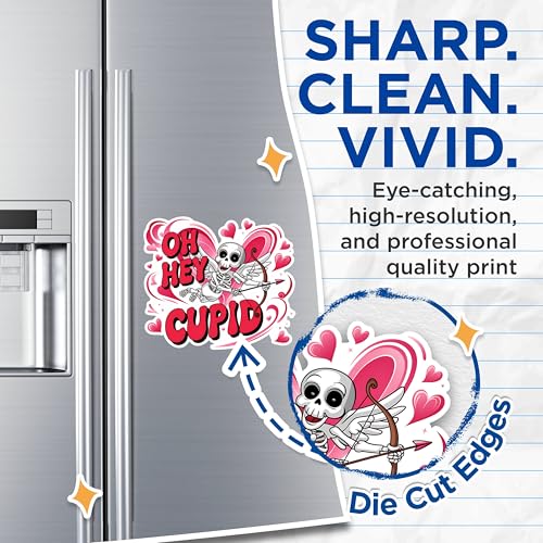 (2 Pack) Oh Hey Cupid Magnets - Funny Skeleton Cupid Magnets - Valentine Decoration Magnets - Cupid Heart Magnets- 5" On Longest Side - for Fridges, Toolboxes, Cars - Made in USA - MAG3020