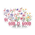 (2 Pack) God is Good All The Time Stickers - 5" On Longest Side - Sticks to Smooth Flat Surfaces - Made in USA - BMCS8573 - BMCS8573