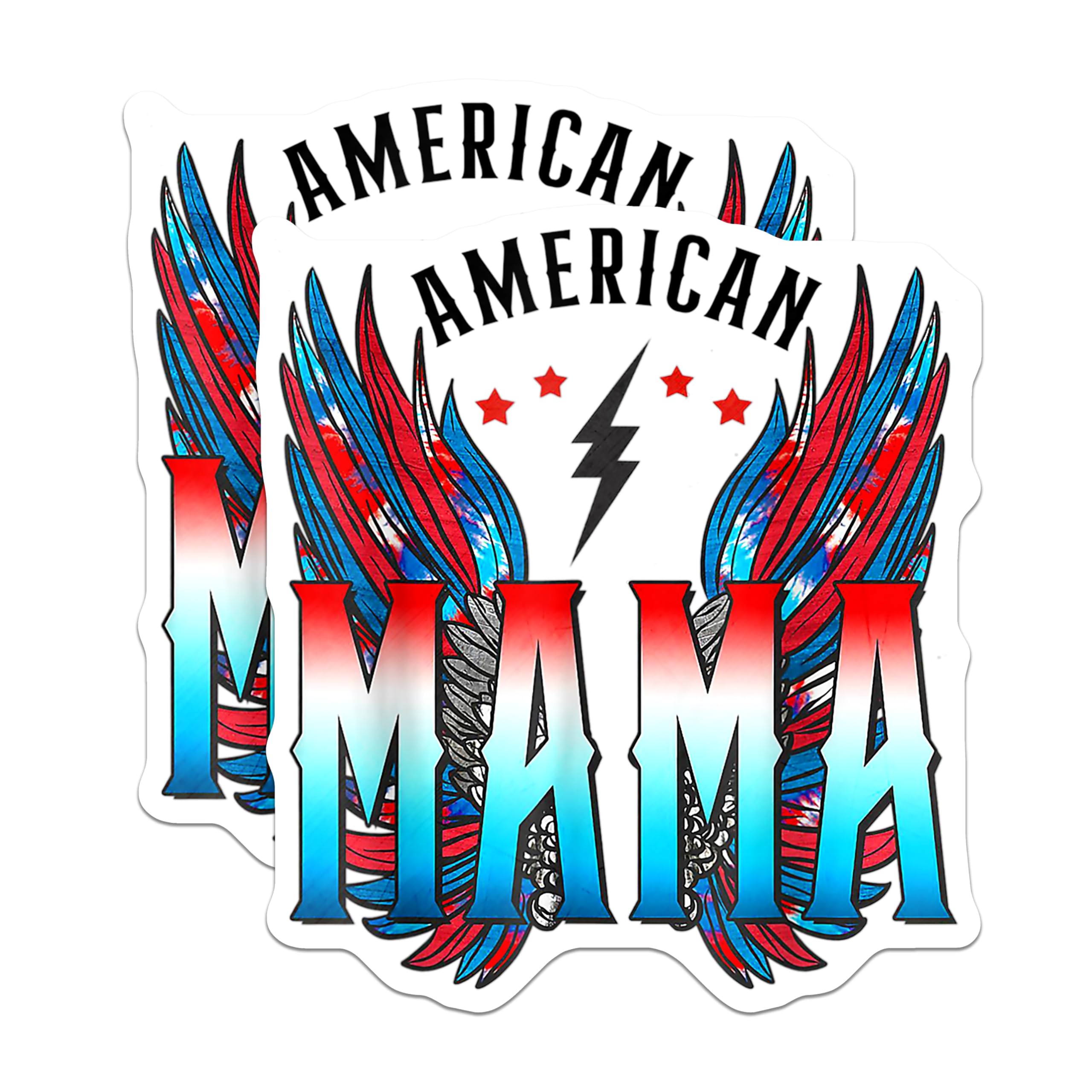 (2 Pack) American Mama Magnets - Patriotic Mom Decor - Rebel Mom Refrigerator Badge - 5 Inches On Longest Side - Thick Durable Magnet - Made in USA - MAG27836