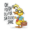 (2 Pack) Oh for Duck's Sake Magnets - Funny Office Humor - Sarcastic Coworker Present - Duck Lover Novelty Fridge Decor - 5 Inches On Longest Side - Thick Durable Magnet - Made in USA - MAG38566