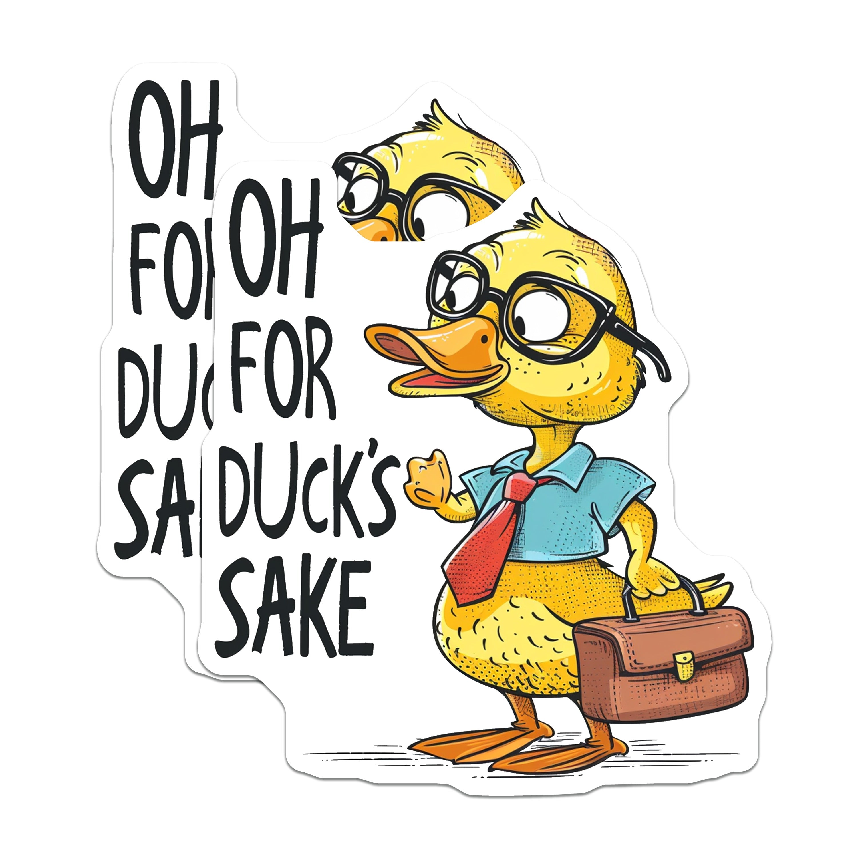 (2 Pack) Oh for Duck's Sake Magnets - Funny Office Humor - Sarcastic Coworker Present - Duck Lover Novelty Fridge Decor - 5 Inches On Longest Side - Thick Durable Magnet - Made in USA - MAG38566