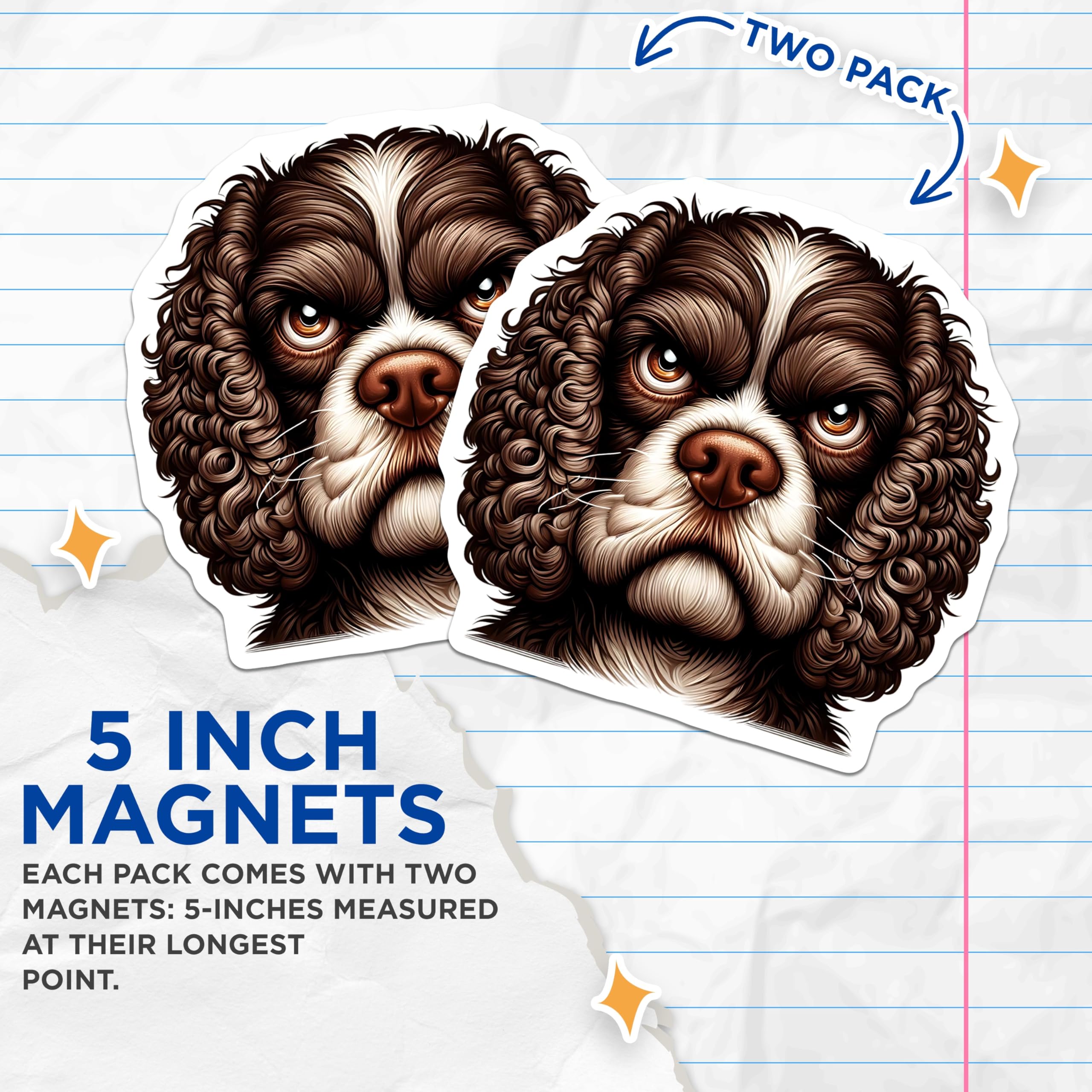 (2 Pack) Spaniel Dog Magnets - Cavalier King Charles - Pet Lover Refrigerator Decor - 5" On Longest Side - Premium Magnet - for Cars, Refrigerators, Toolboxes, Lockers - Made in USA - MAG15130