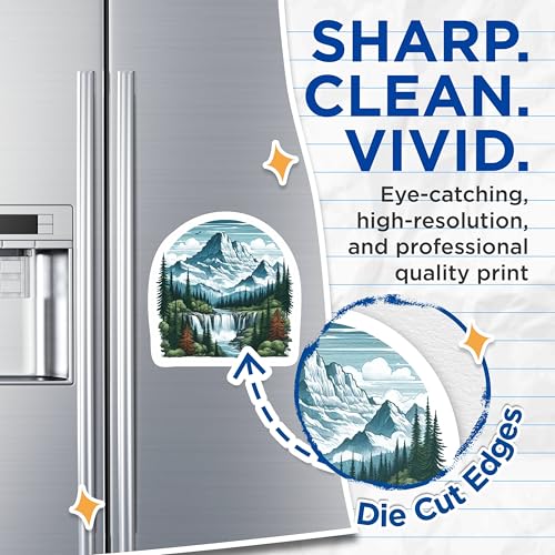 (2 Packs) Mountains Waterfall Forest Magnets - Nature Outdoorsman Hiking Magnets - 5 Inches On Longest Side - Premium Magnet - for Fridges, Toolboxes, Cars - Made in USA - MAG2289