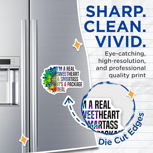 (2 Pack) Real Sweetheart Smartass Magnets - Funny Quote Magnets - Colorful Sunflower Magnets - 5" On Longest Side - for Cars, Fridges, Toolboxes - Made in USA - MAG4103