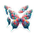 (2 Pack) Floral Butterfly Magnets - Whimsical Refrigerator Decor - Vibrant Nature Art - 5 Inches On Longest Side - Thick Durable Magnet - Made in USA - MAG39231