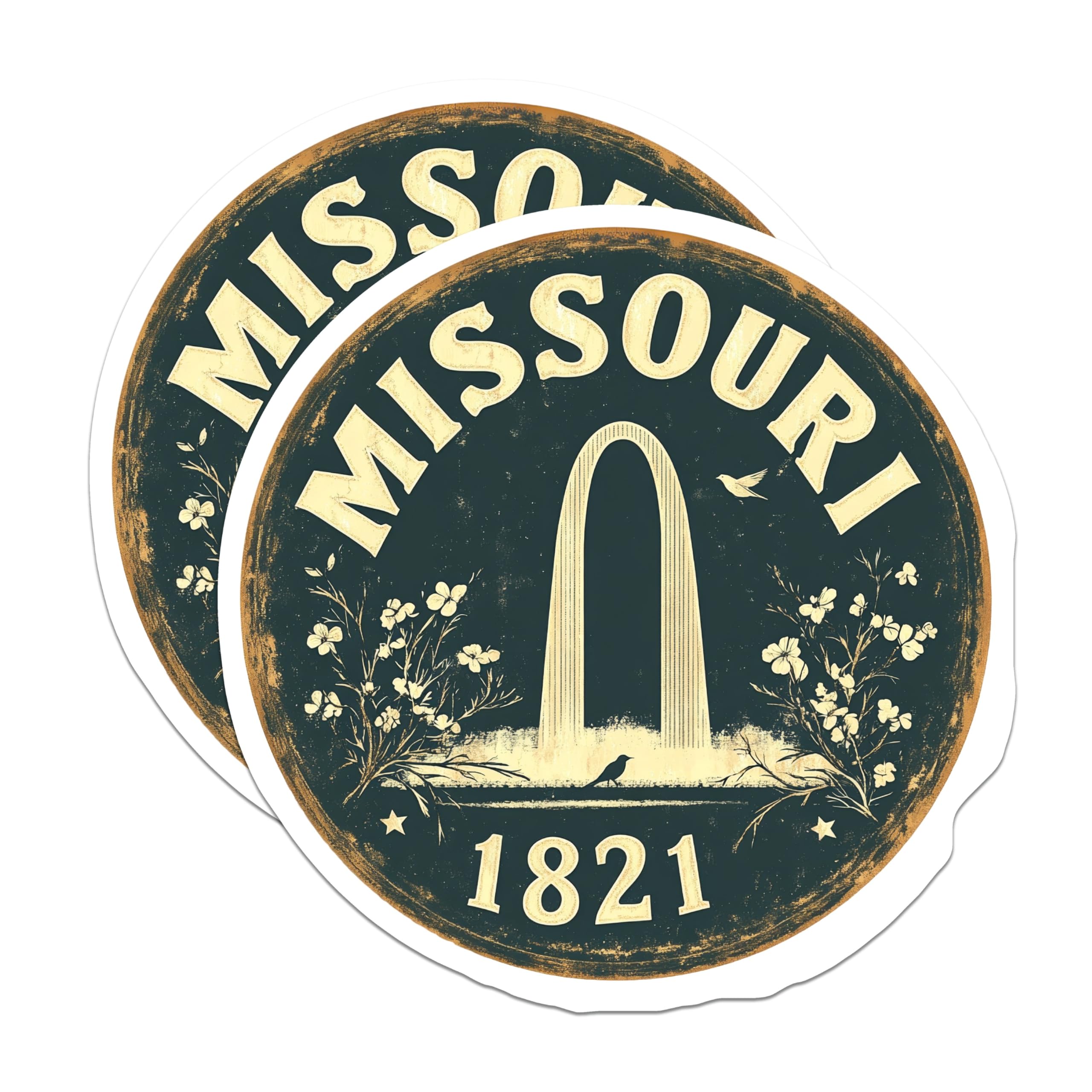 (2 Pack) Missouri Magnets - Gateway Arch Landmark - State Souvenir - Fridge Decor - 5" On Longest Side - Premium Magnet - for Cars, Refrigerators, Toolboxes, Lockers - Made in USA - MAG16242