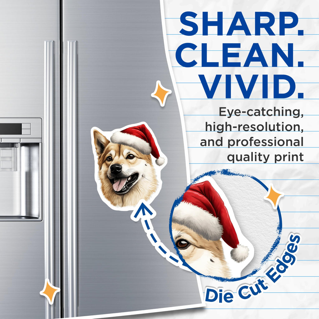 (2 Pack) Christmas Corgi Dog Magnets - Santa Hat Holiday Decor - Festive Pet Accessories for Corgi Owners - 5 Inches On Longest Side - Thick Durable Magnet - Made in USA - MAG25729