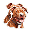 (2 Pack) Happy Pitbull Magnets - Dog Lover Fridge Decor - Pet Owner Locker Accessories - 5 Inches On Longest Side - Thick Durable Magnet - Made in USA - MAG28256