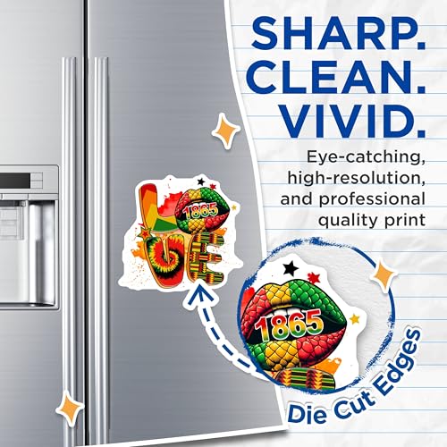 (2 Pack) Love 1865 Magnets - Colorful Graphic Design - Vibrant Patterns - 5" On Longest Side - for Cars, Fridges, Toolboxes - Made in USA - MAG7859