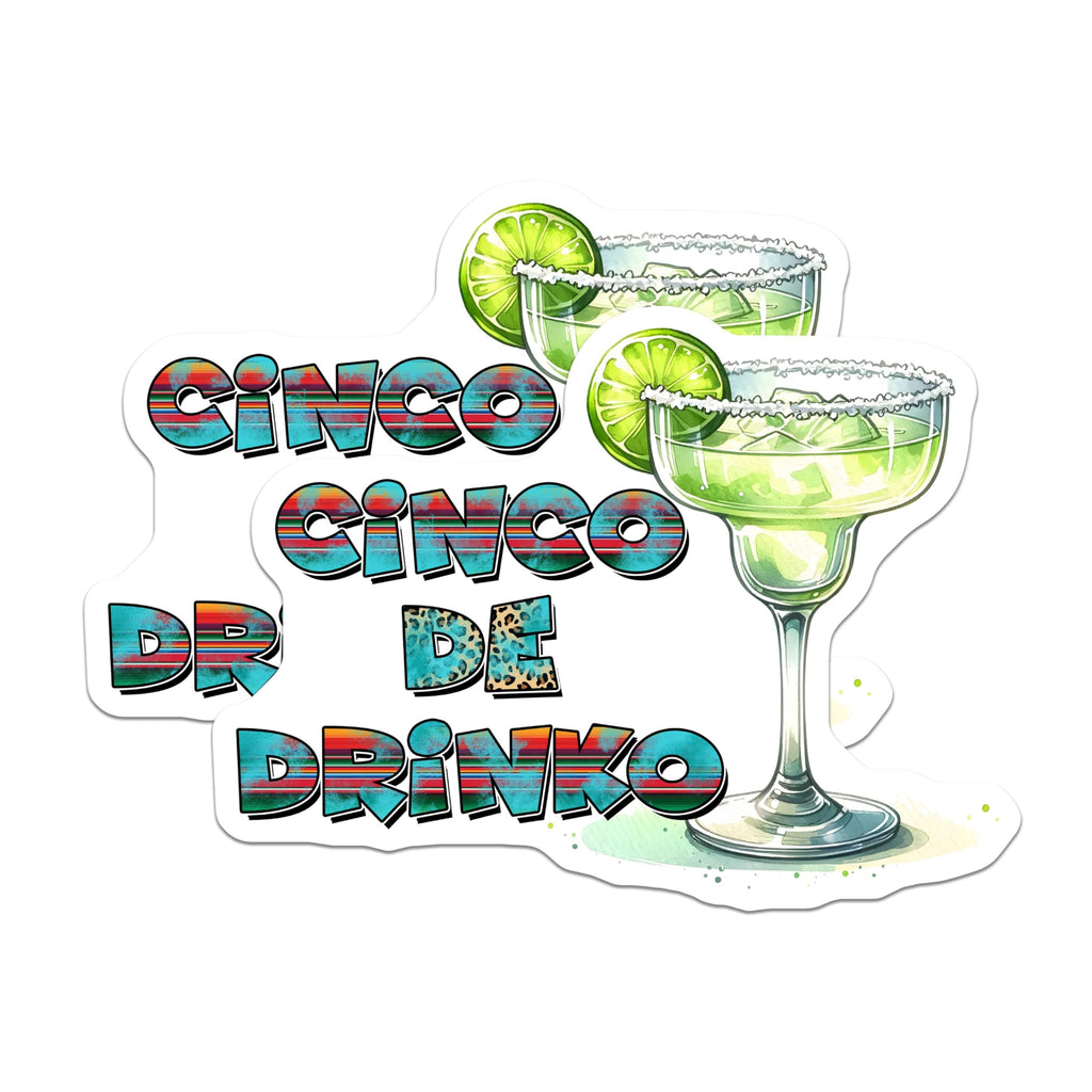 (2 Pack) Cinco De Drinko Magnets - Margarita Decor - Fun Cinco De Mayo Celebrations - 5" On Longest Side - for Cars, Fridges, Toolboxes - Made in USA - MAG8215