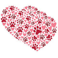 (3 Pack) Paw Print Heart Decals - Dog Lover - Animal Rescue - Laptop Decal - 3 Inches On Longest Side - Easy Peel & Apply - Made in USA - 3MCS1687