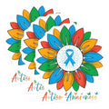 (3 Pack) Autism Awareness Decals - Colorful Sunflower Ribbon - Laptop Decal - 3 Inches On Longest Side - Easy Peel & Apply - Made in USA - 3MCS2349