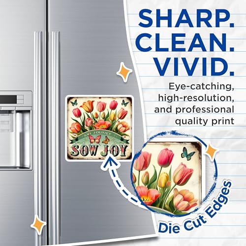 (2 Pack) Sow Joy Magnets - Inspirational Flower Art - Vibrant Motivational Decor for Home, Kitchen, Office - 5" On Longest Side - for Cars, Fridges, Toolboxes - Made in USA - MAG6853