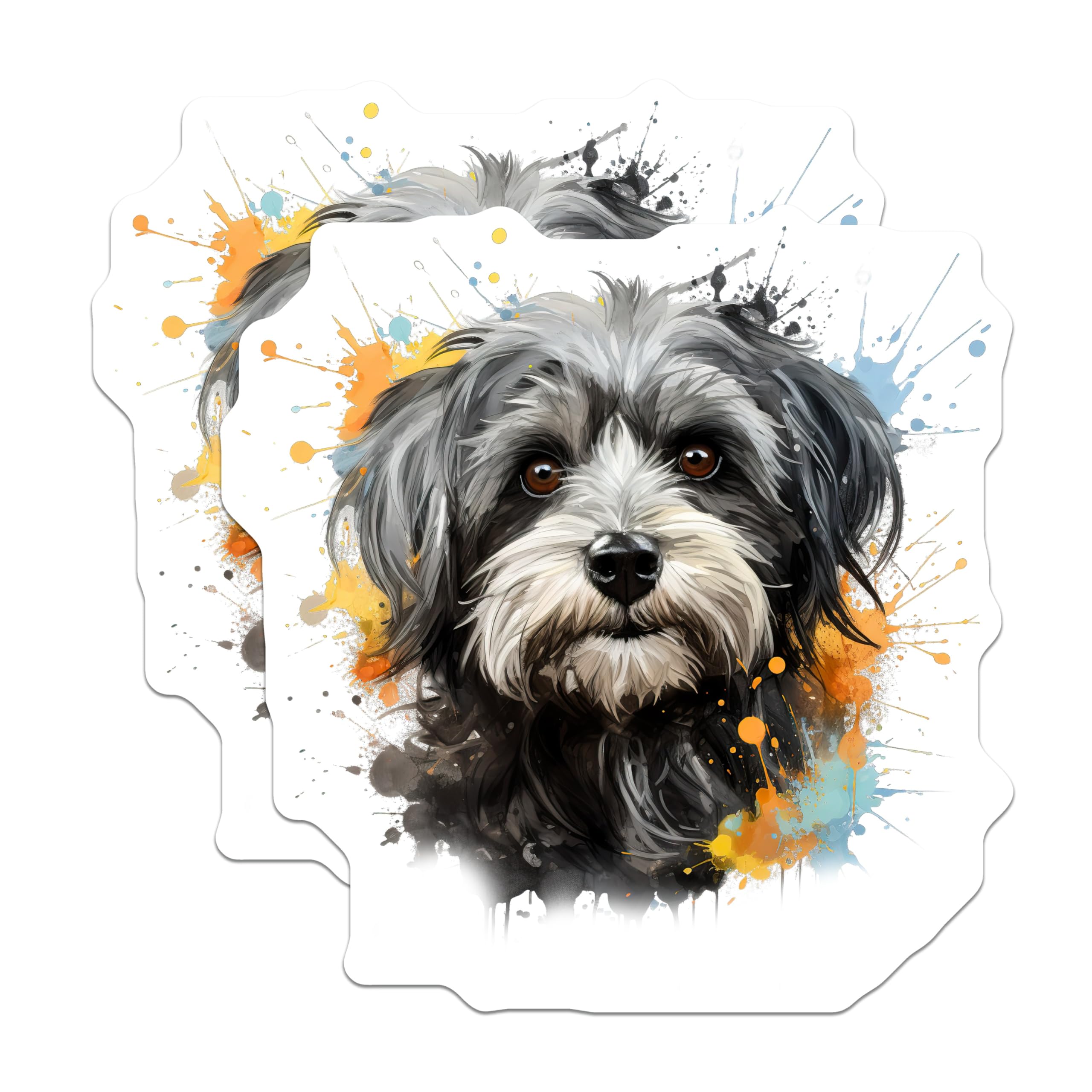 (2 Pack) Shih Tzu Dog Magnets - Watercolor Pet Art - Dog Lover Home Decor - 5 Inches On Longest Side - Thick Durable Magnet - Made in USA - MAG30321