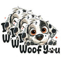(3 Pack) I Woof You Decals - Dalmatian Puppy - Dog Lover Laptop Decals - 3 Inches On Longest Side - Easy Peel & Apply - Made in USA - 3MCS1239