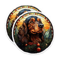 (2 Pack) Stained Glass Spaniel Magnets - Christmas Dog Holiday Decor - Pet Owner Kitchen Fridge Art - 5 Inches On Longest Side - Thick Durable Magnet - Made in USA - MAG28597