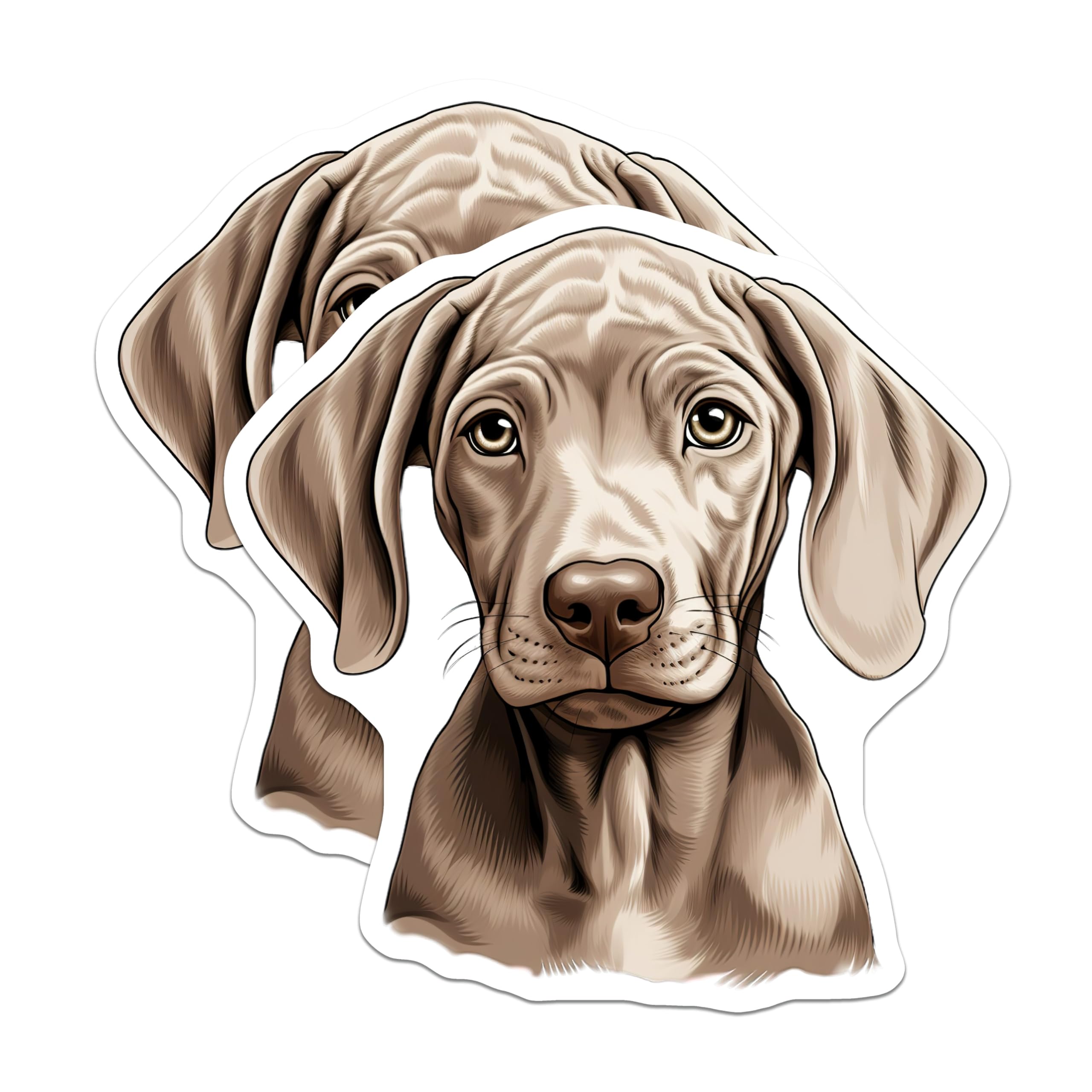 (2 Pack) Weimaraner Puppy Magnets - Dog Breed Decor - Pet Owner Accessory - 5 Inches On Longest Side - Thick Durable Magnet - Made in USA - MAG26492