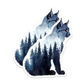 (2 Pack) Lynx Forest Magnets - Nature Lover Decor - Wildlife Art Refrigerator Magnets - 5" On Longest Side - Premium Magnet - for Cars, Refrigerators, Toolboxes, Lockers - Made in USA - MAG15524