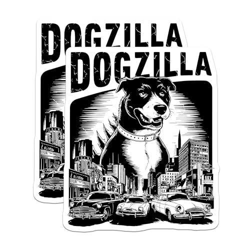 (2 Pack) Dogzilla Stickers - Monster Dog - Urban Art - 5" On Longest Side - Sticks to Smooth Flat Surfaces - Made in USA - BMCS5891