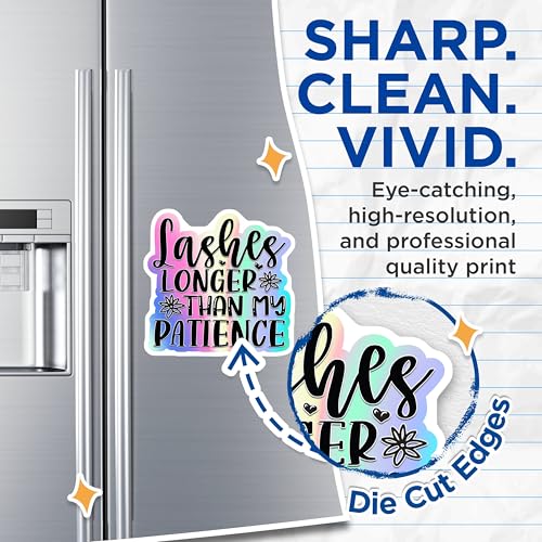 (2 Pack) Lashes Longer Than My Patience Magnets - Funny Quote Magnets - Humorous Home Magnets - 5" On Longest Side - for Cars, Fridges, Toolboxes - Made in USA - MAG4122