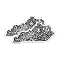 (2 Pack) Kentucky State Outline Magnets - Detailed Floral Mandala Zen Art - Bluegrass State Pride Refrigerator Decor - 5 Inches On Longest Side - Thick Durable Magnet - Made in USA - MAG19073