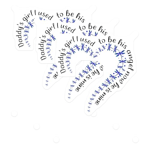 (3 Pack) Daddy's Girl Decals - Dragonfly Angel Decal - Sentimental Saying Sticker - 3 Inches On Longest Side - Easy Peel & Apply - Made in USA - 3MCS4908