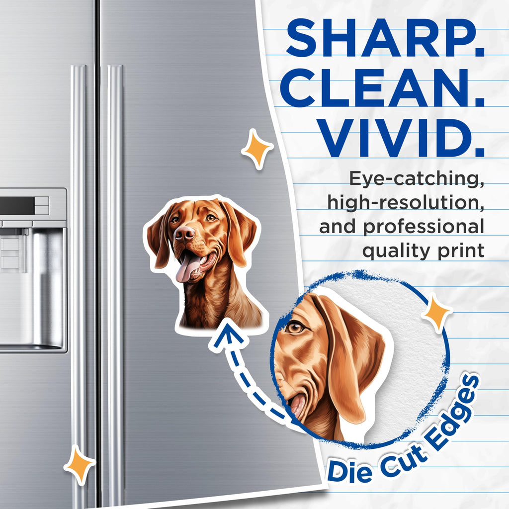 (2 Pack) Vizsla Dog Magnets - Pet Owner Decor - Dog Breed Art for Fridge - 5 Inches On Longest Side - Thick Durable Magnet - Made in USA - MAG28288