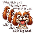 (3 Pack) Cavalier Spaniel Decals - Fur Ever in Love Decal - Dog Lover Laptop Decal - 3 Inches On Longest Side - Easy Peel & Apply - Made in USA - 3MCS1276
