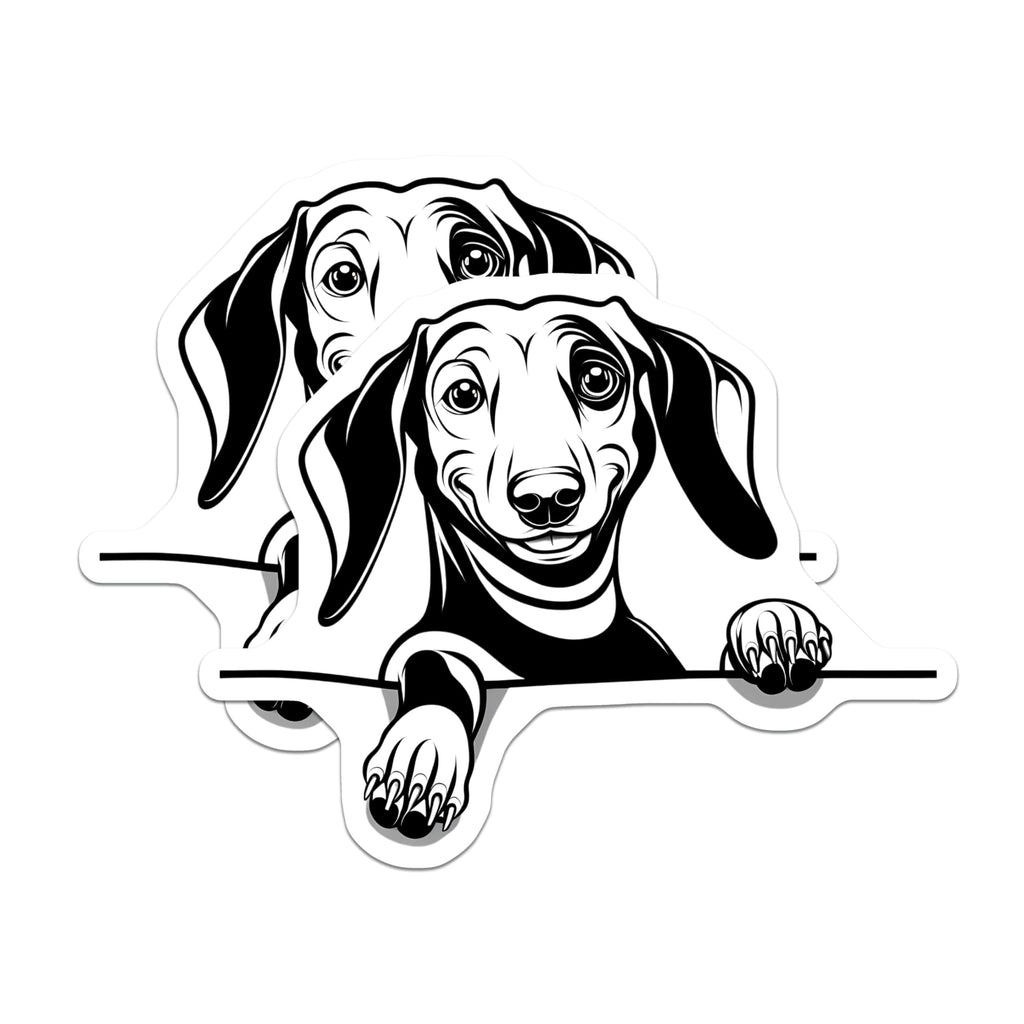 (2 Pack) Dachshund Dog Magnets - Weenie Dog Decor - Cute Sausage Dog Magnet Set - 5" On Longest Side - Premium Magnet - for Cars, Refrigerators, Toolboxes, Lockers - Made in USA - MAG15050