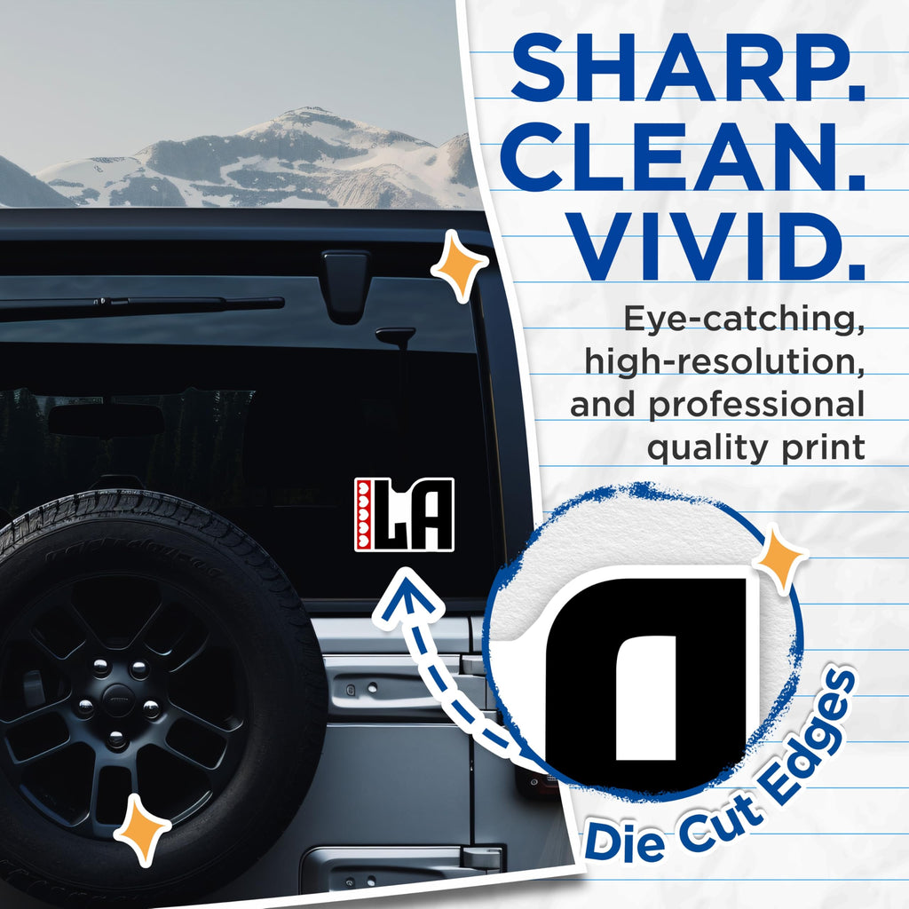 (2 Pack) I Heart LA Stickers - Los Angeles California - City Pride Decals - 5" On Longest Side - Sticks to Smooth Flat Surfaces - Made in USA - BMCS18071