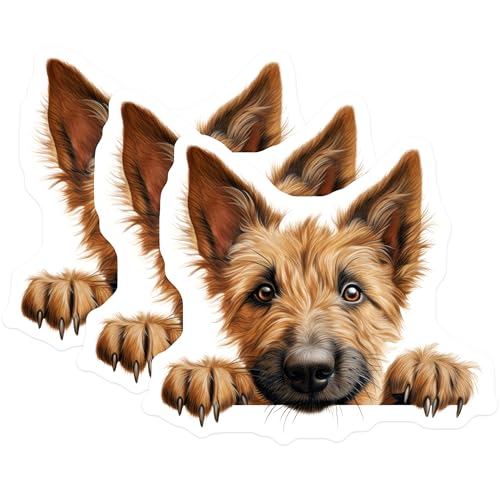 (3 Pack) Terrier Dog Decals - Cute Dog Stickers - Laptop Decals - 3 Inches On Longest Side - Easy Peel & Apply - Made in USA - 3MCS8628