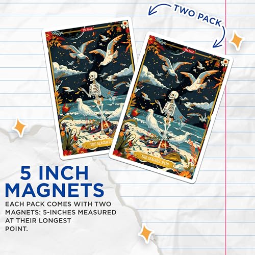 (2 Pack) Skeleton Art Magnet - Beach Scene - Coastal Home Decor - 5" On Longest Side - Sticks to Smooth Flat Surfaces - Made in USA - MAG10024
