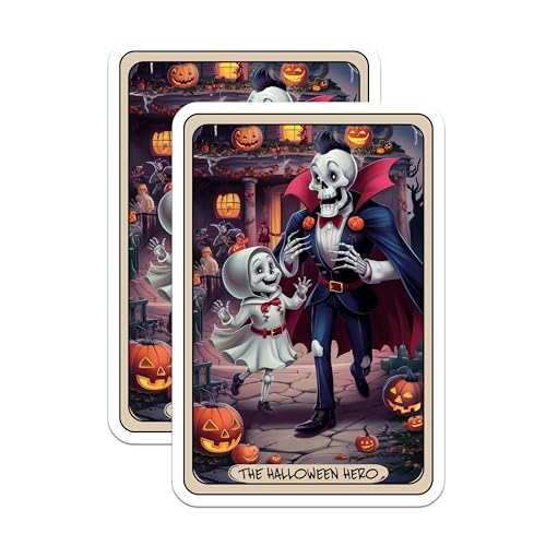 (2 Pack) Halloween Hero Magnets - Spooky Skeleton - Halloween Skeleton Art - Festive Fall ations - 5" On Longest Side - for Cars, Fridges, Toolboxes - Made in USA - MAG4465