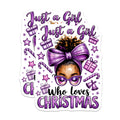 (2 Pack) Just a Girl Who Loves Christmas Magnets - Melanin Magic Art - Festive Holiday Kitchen Decor - 5 Inches On Longest Side - Thick Durable Magnet - Made in USA - MAG28782