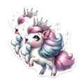(2 Pack) Princess Unicorn Magnets - Cute Fantasy Decor - Magical Pastel Pony - Whimsical Mythical Creature - 5 Inches On Longest Side - Thick Durable Magnet - Made in USA - MAG21889