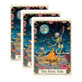 (3 Pack) Fiery Tide Decals - Skeleton Beach Party - Moonlit Bonfire Laptop Decals - 3 Inches On Longest Side - Easy Peel & Apply - Made in USA - 3MCS0022