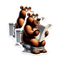 (2 Pack) Cartoon Bear Magnets - Funny Animal - Toilet Newspaper - 5" On Longest Side - Premium Magnet - for Cars, Refrigerators, Toolboxes, Lockers - Made in USA - MAG14664