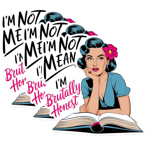 (3 Pack) Brutally Honest Decals - Sarcastic Woman - Pinup Girl Laptop Decal - 3 Inches On Longest Side - Easy Peel & Apply - Made in USA - 3MCS1767