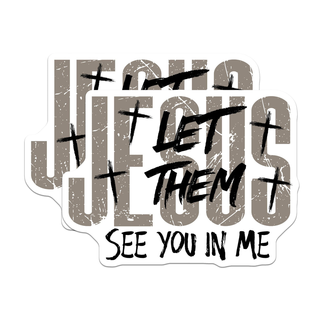 (2 Pack) Jesus Let Them See You in Me Magnets - Christian Faith Verse - Religious Scripture Decor - 5 Inches On Longest Side - Thick Durable Magnet - Made in USA - MAG24783