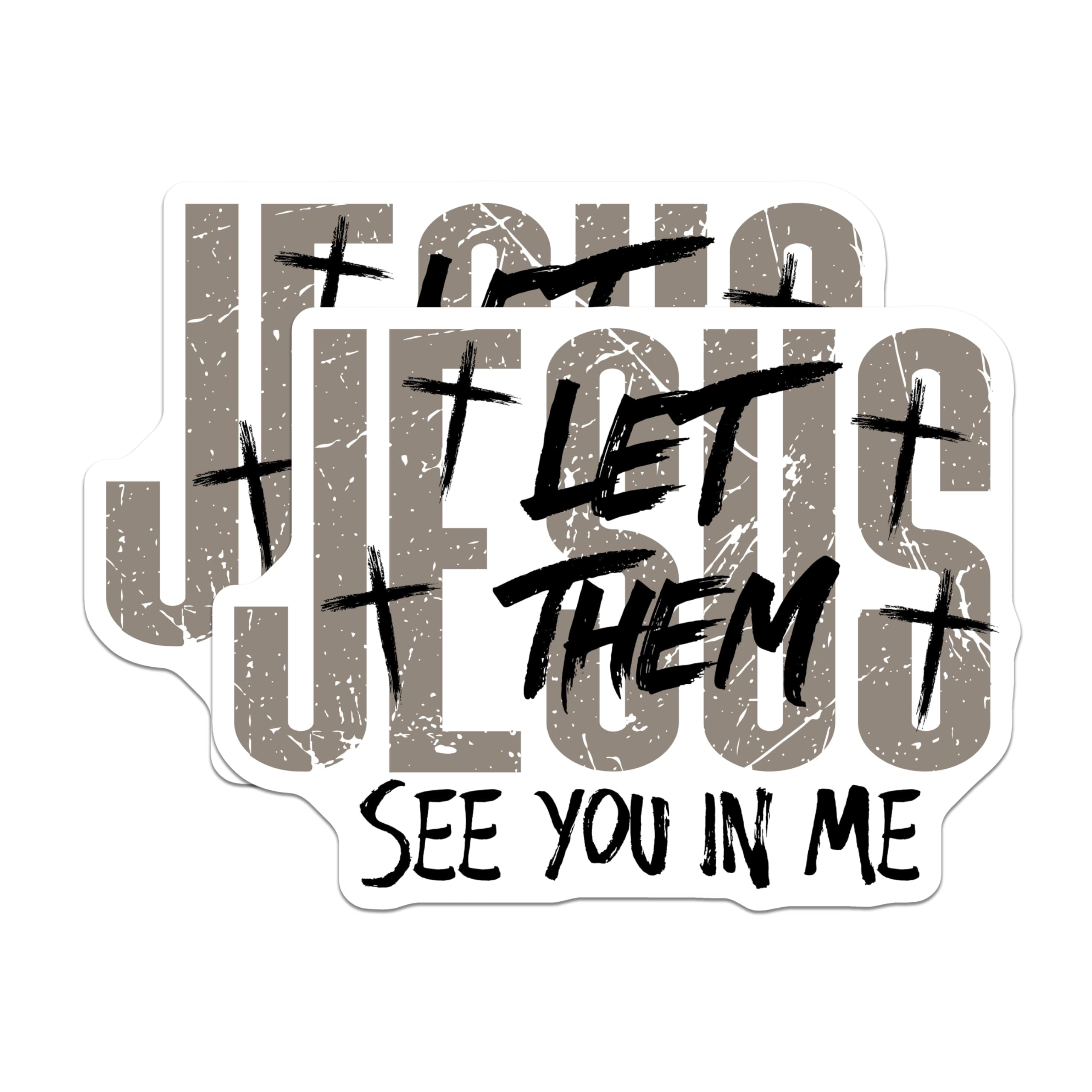 (2 Pack) Jesus Let Them See You in Me Magnets - Christian Faith Verse - Religious Scripture Decor - 5 Inches On Longest Side - Thick Durable Magnet - Made in USA - MAG24783