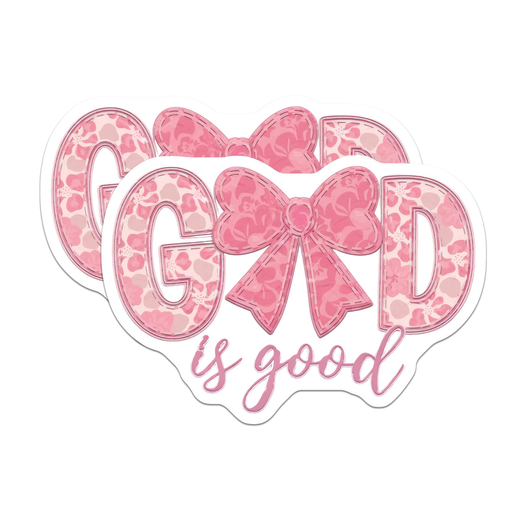 (2 Pack) God is Good Magnets - Christian Fridge Decor - Faith Affirmation Reminder Pink Bible Verse Quote - 5 Inches On Longest Side - Thick Durable Magnet - Made in USA - MAG30116