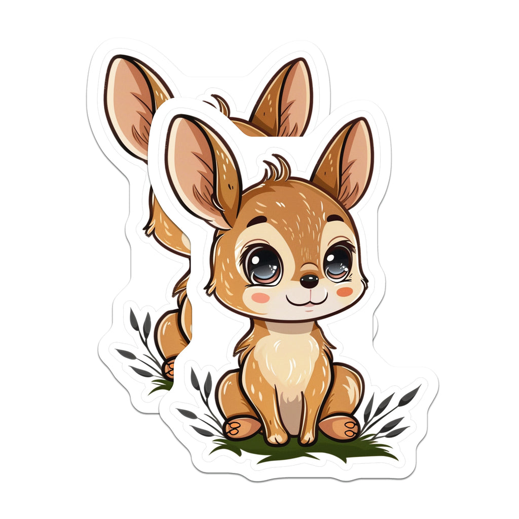 (2 Pack) Cute Fawn Magnets - Kawaii Baby Deer - Woodland Nursery Refrigerator Decor - 5 Inches On Longest Side - Thick Durable Magnet - Made in USA - MAG39671