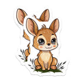 (2 Pack) Cute Fawn Magnets - Kawaii Baby Deer - Woodland Nursery Refrigerator Decor - 5 Inches On Longest Side - Thick Durable Magnet - Made in USA - MAG39671