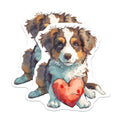 (2 Pack) Aussie Dog Magnets - Heart Magnet - Australian Shepherd Home Decor - 5" On Longest Side - Premium Magnet - for Cars, Refrigerators, Toolboxes, Lockers - Made in USA - MAG16536