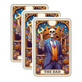 (3 Pack) Dad Mechanic Decals - Skeleton Man - Steampunk Art Decals - 3 Inches On Longest Side - Easy Peel & Apply - Made in USA - 3MCS4148