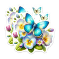 (2 Pack) Blue Butterfly Floral Magnets - Vibrant Pansy Decor - Spring Nature Aesthetic Kitchen - 5 Inches On Longest Side - Thick Durable Magnet - Made in USA - MAG38456