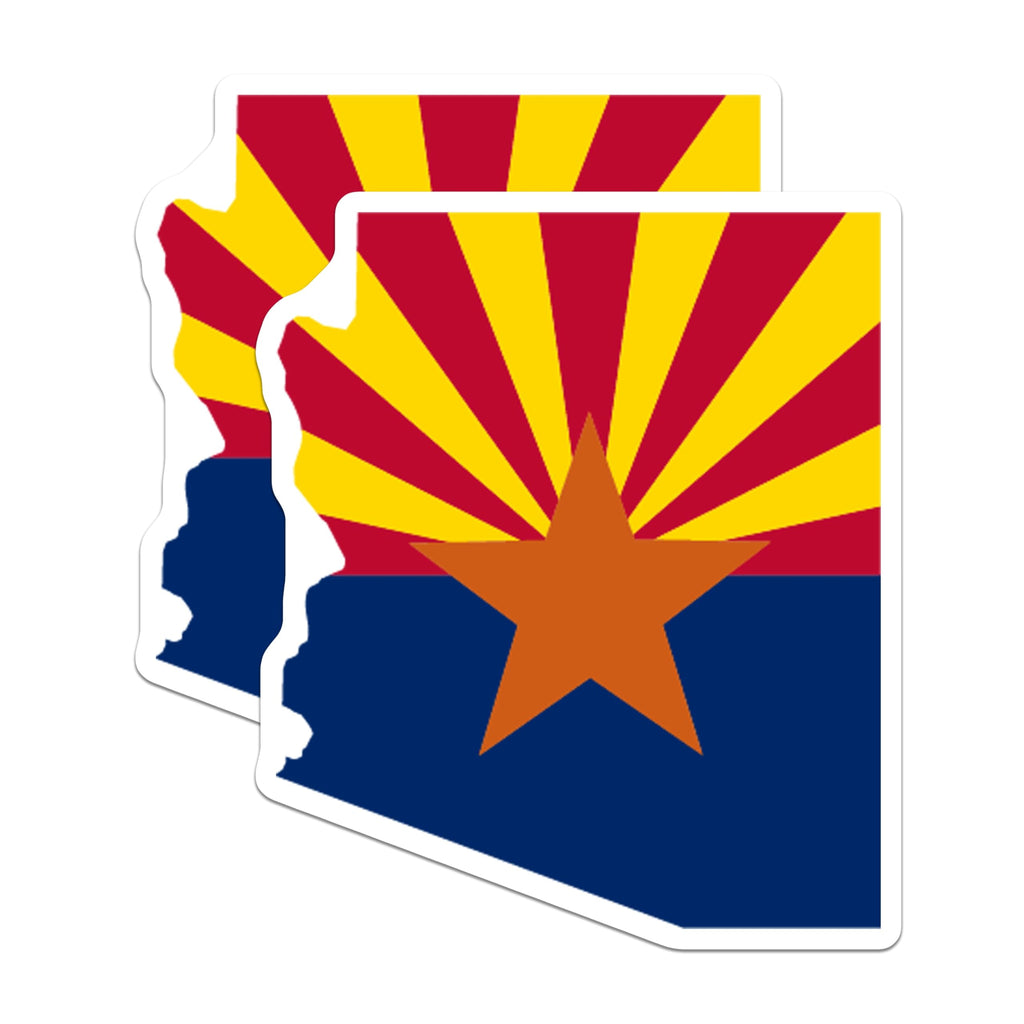(2 Pack) Arizona State Flag Magnets - Arizona Souvenir - Arizona Pride - 5" On Longest Side - Premium Magnet - for Cars, Refrigerators, Toolboxes, Lockers - Made in USA - MAG18740