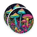 (2 Pack) Colorful Mushroom Stickers - Psychedelic Mushroom Art - Nature Inspired Fungi Stickers - 5" On Longest Side - Sticks to Smooth Flat Surfaces - Made in USA - BMCS6803